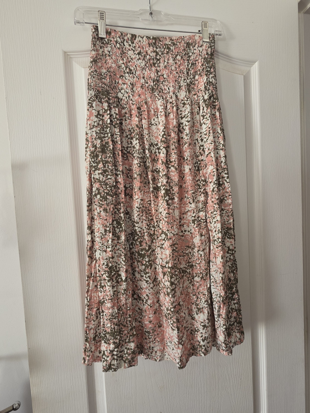 Express Floral Midi Skirt Pink & Brown XS Like New